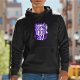 Black hoodie with 'Down the Witches Road' graphic print