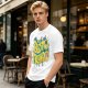 Olive graphic t-shirt with 'MY BESTO FRIENDO' anime character print
