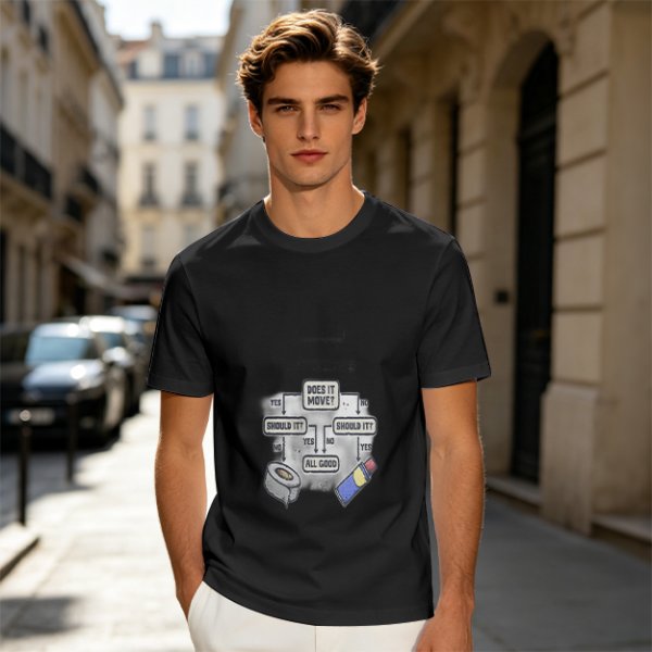 Funny duct tape and WD-40 flowchart graphic olive t-shirt
