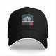 Black Baseball Cap With Fantasy Forest Figure And Red Floral Print