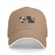 Black Baseball Cap With Cat Touching Globe Print
