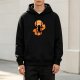 Black hoodie with anime character silhouette graphic