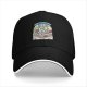 Black baseball cap with grumpy cat vacuuming cleaning design