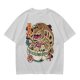 Olive t-shirt with cat bus ramen bowl graphic print