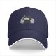 Black baseball cap with cute sleeping grim reaper and skulls graphic