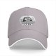 Black baseball cap with grayscale horror girl in bed graphic and DAILY text