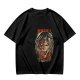 Olive green anime t-shirt with Attack on Titan printed design