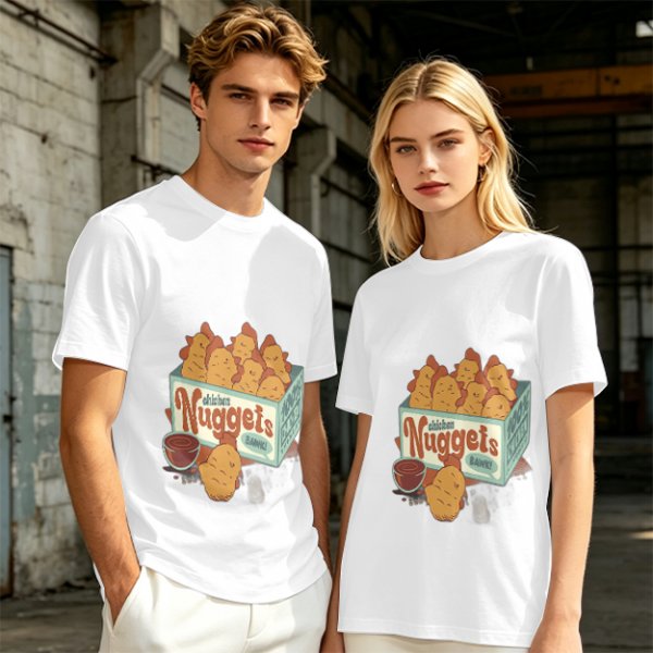 Olive T-Shirt With Cartoon Chicken Nuggets Box Print