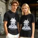Olive T-Shirt with Retro Arcade Space Invader Graphic and Dawn of the Arcade Text