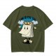 Olive t-shirt with cartoon Monday calendar graphic and 'I HATE YOU TOO' text