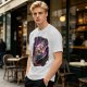 Olive T-shirt with One Piece Roronoa Zoro Three Sword Style Print