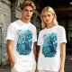Olive Green T-Shirt With Mystical Ancient Tree Face Print
