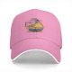 Black baseball cap with anime fire demon ramen bowl graphic