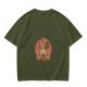 Olive Green T-Shirt With Cute Praying Capybara Graphic