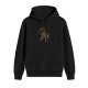Black Hoodie With Stalking Cat Graphic Design