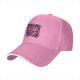 Black baseball cap with pink and purple bear graphic print