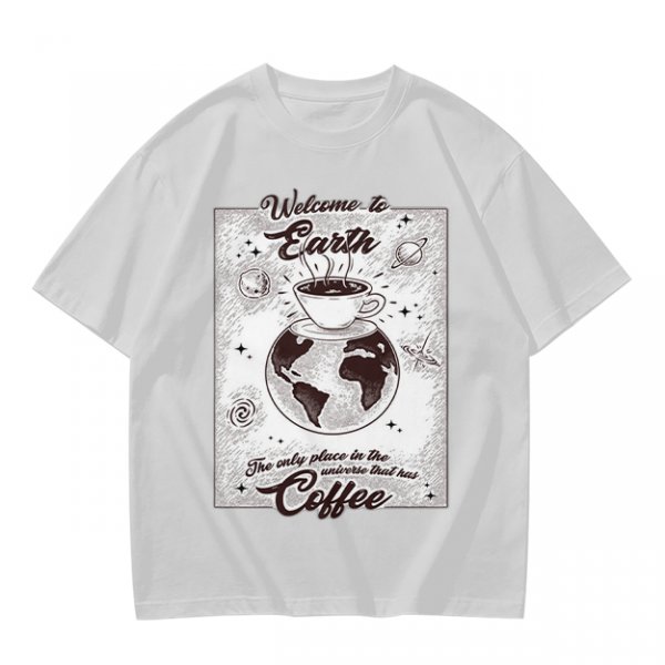 Welcome to Earth Coffee Lover Graphic T-Shirt