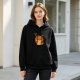 Black hoodie with sarcastic fox hug graphic print