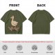 Olive T-Shirt Featuring a Cool Duck Wearing Sunglasses Riding a Skateboard
