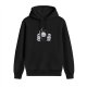 Black hoodie with cute sleeping grim reaper and skulls graphic