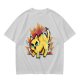 Olive T-Shirt With Super Saiyan Style Electric Cat Graphic