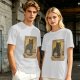 Olive T-Shirt With Black Cat Tarot Card Art That Says You Are Full Of Magic