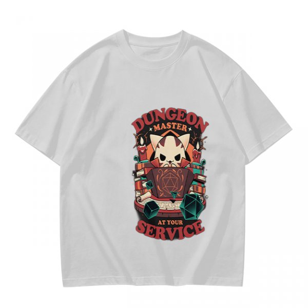 Dungeon Master At Your Service Cat Graphic T-Shirt