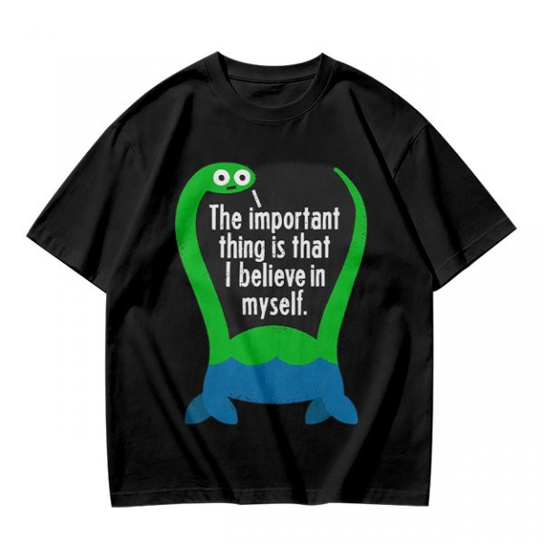 Olive T-Shirt With Dinosaur Graphic And Self Belief Text