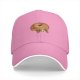 Black Baseball Cap With Funny Donut Shaped Beagle Dog Print