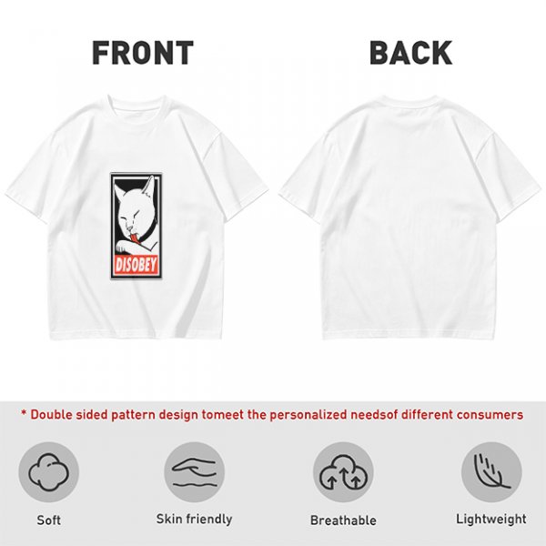 Olive T-shirt with Disobey Cat Grooming Graphic Print