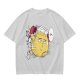 Oversized Olive T-Shirt with Saitama 'OK' Anime Graphic Print