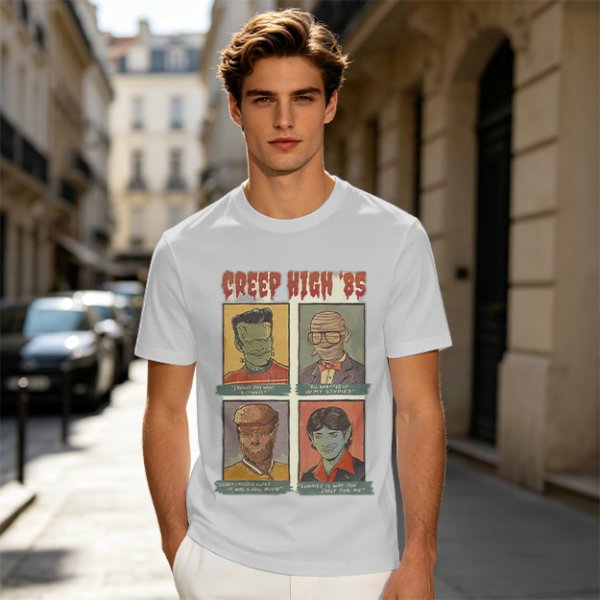Creep High '85 Monster Characters Graphic T-Shirt