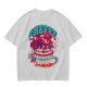 Olive T-shirt with Cherry Surf Cupcake Beach Graphic Print