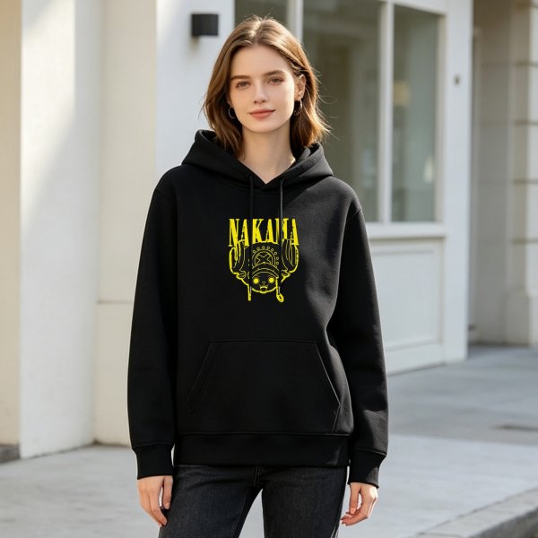 One Piece Nakama Tony Tony Chopper Graphic Black Hoodie