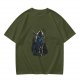 Olive Green T-Shirt With Hooded Fantasy Warrior Graphic Print