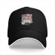 Black Baseball Cap With Ramen Monster Anime Graphic Print