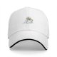 Black baseball cap with a melting snowman graphic for winter style