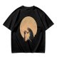 Olive T-Shirt With Moonlit Cowboy Silhouette Graphic