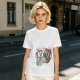 Olive T-Shirt with Retro Cartoon Coffee Cup Characters Graphic