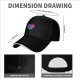 Black Baseball Cap With Blue Cat In Pink Heart Graphic