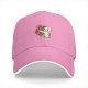 Black Baseball Cap With Cute White Cat Hugging Anatomical Heart Art