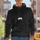Black Hoodie With Open Book Graphic Print