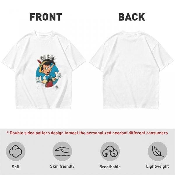 Olive T-Shirt with Pinocchio 'Oh Boy' Graphic Print