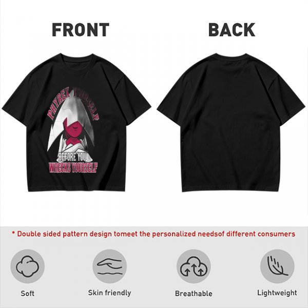 Phyrexian Figure T-Shirt With 'Phyrex Yourself Before You Wreck Yourself' Print