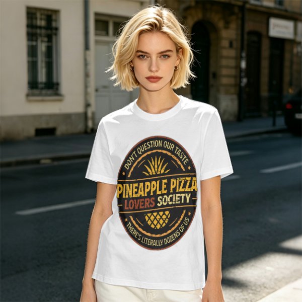 Pineapple Pizza Lovers Society Funny Graphic T-Shirt