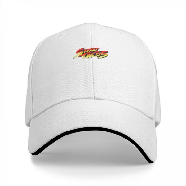 Black Baseball Cap With Street Tacos Graphic Print