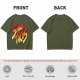 Olive Green T-Shirt With Street Tacos Gradient Graphic Print
