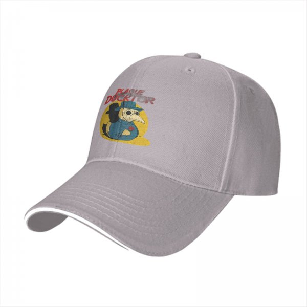Black baseball cap with Plague Ducktor graphic print