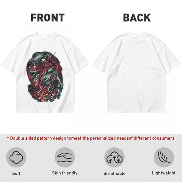 Olive T-Shirt With Dark Fantasy Skull And Monster Graphic Print