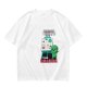 Olive green graphic tee with alien painting 'First the Earth Then Uranus'